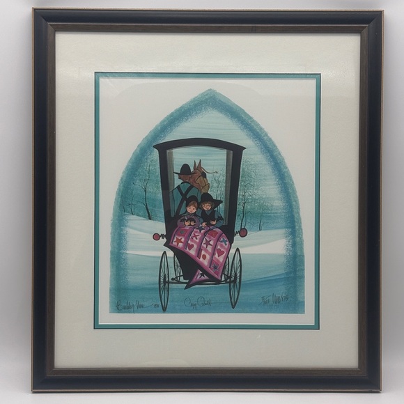 P. Buckley Moss 1987 Print Framed Signed Numbered "Cozy Quilt" - Picture 1 of 12